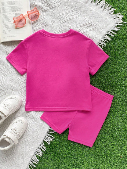 Cozy Pixies Baby Girl Casual Daily Loose Fit Round Neck Pink Top And Leggings Set, "Mommy's Baby" Print