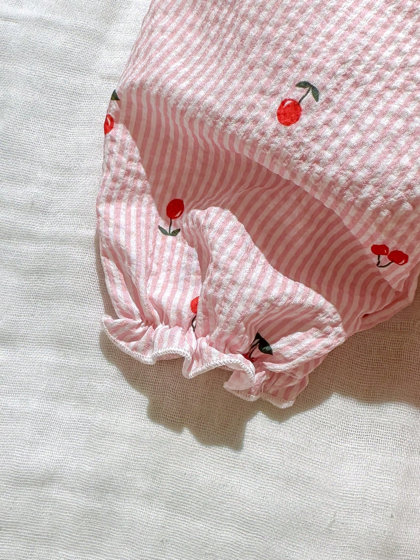 Cozy Pixies Baby Girl Cherry Print Casual Jumpsuit, Summer