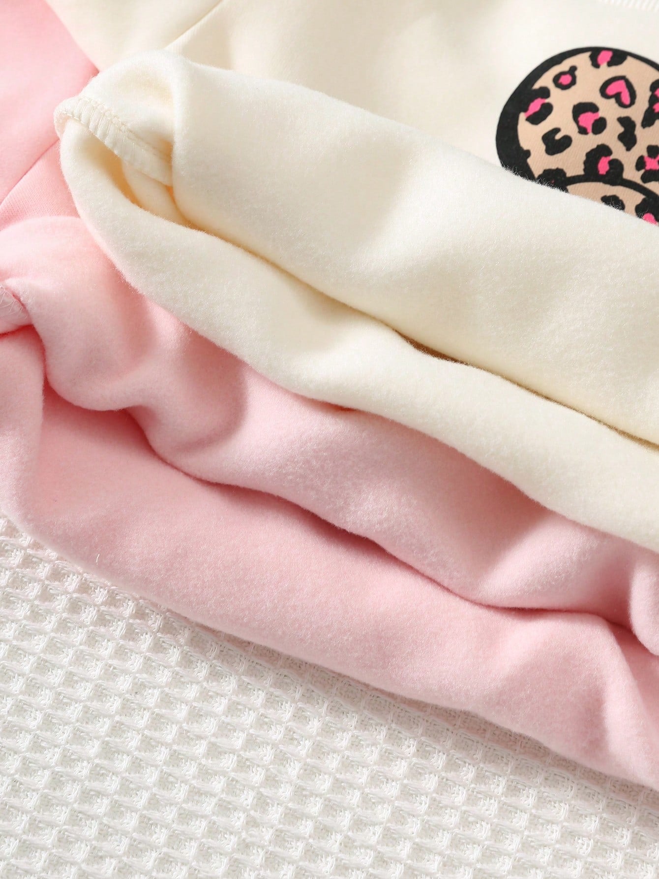 Cozy Pixies Baby Girl Pattern Bow Pattern Floral Print Knit Soft Round Neck Long Sleeve Pullover Sweatshirt Elastic Waist Long Autumn Winter Pants 2pcs-Piece Set