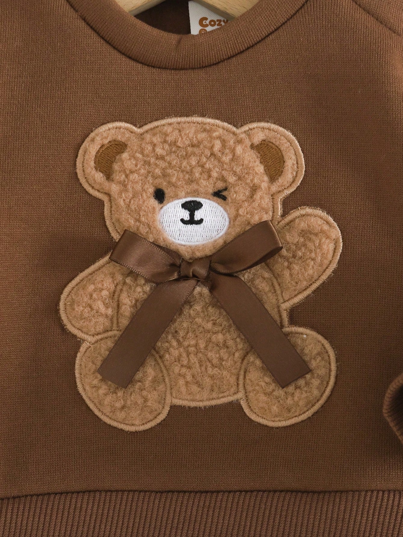 Cozy Pixies Newborn Baby Girl Cartoon Bear Pattern Knitted Soft Round Neck Long Sleeve Pullover Autumn Winter Dress