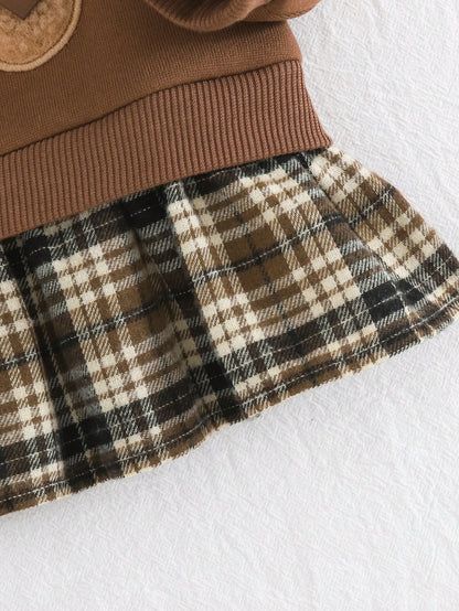 Cozy Pixies Newborn Baby Girl Cartoon Bear Pattern Knitted Soft Round Neck Long Sleeve Pullover Autumn Winter Dress