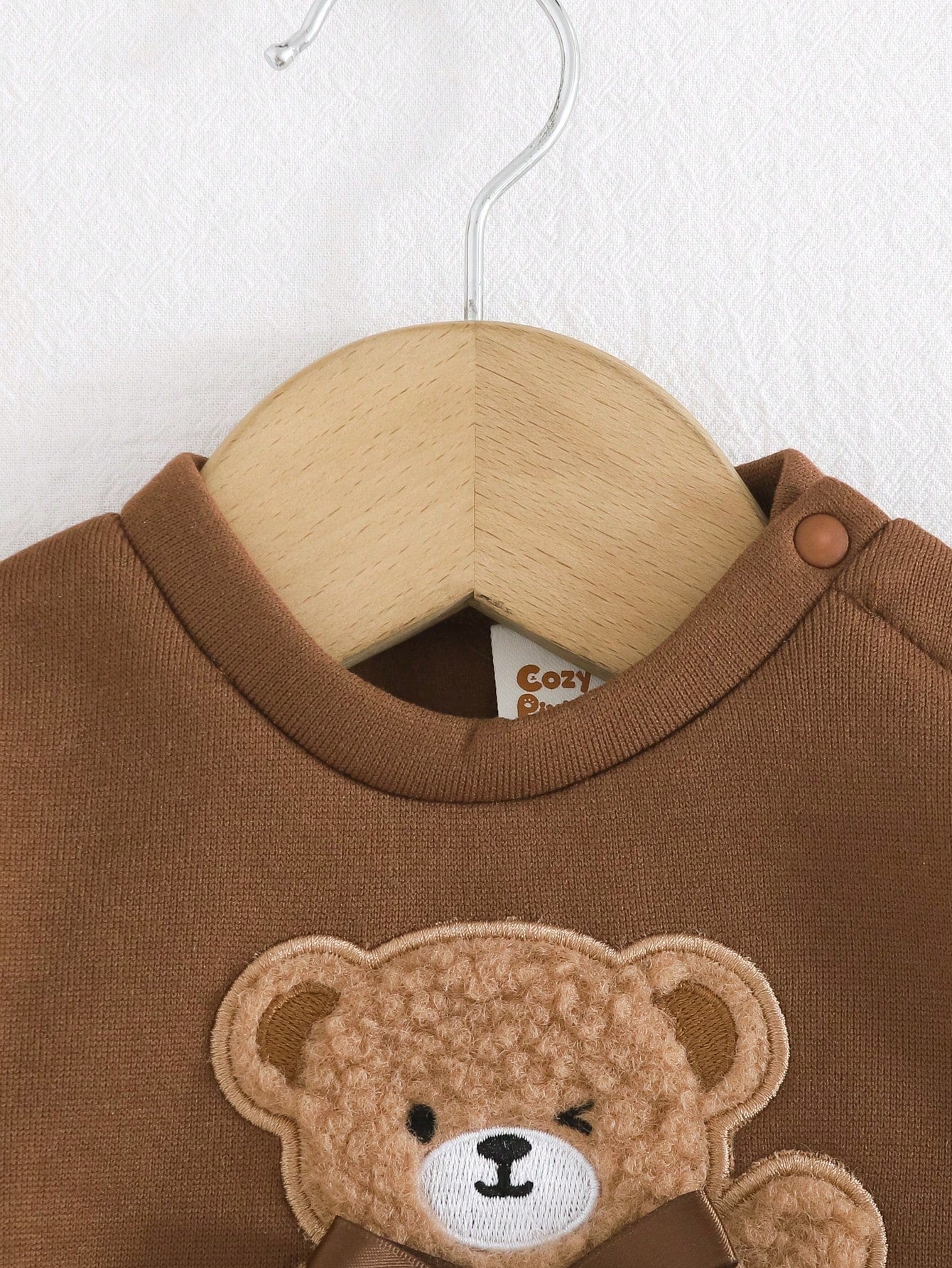 Cozy Pixies Newborn Baby Girl Cartoon Bear Pattern Knitted Soft Round Neck Long Sleeve Pullover Autumn Winter Dress