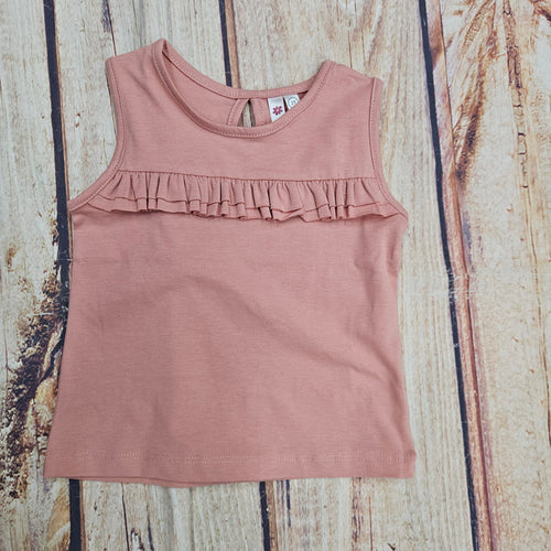 CR KIDS KNIT RUFFLE TRIM TANK
