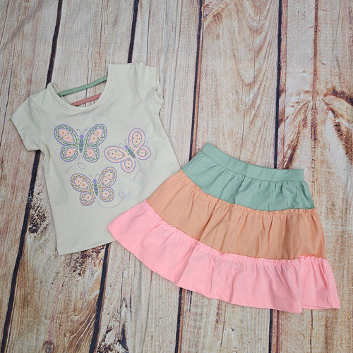 CR SPORTS BUTTERFLY TOP W/ RAINBOW SKORT