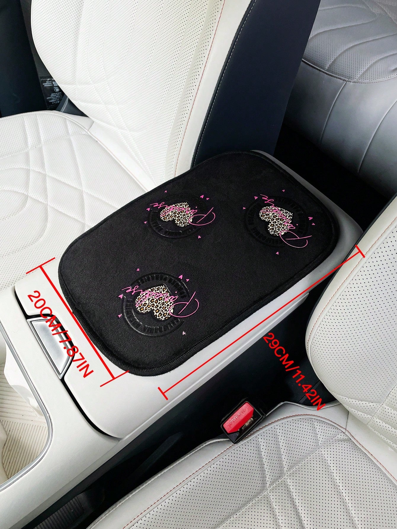 Creative Leopard Print Car Armrest Box Pad, Car Center Armrest Pad, Car Armrest Box Pad Creative Car Armrest Pad Anti-Slip Center Armrest Box Cover Pad, Car Interior Accessories, For Women.