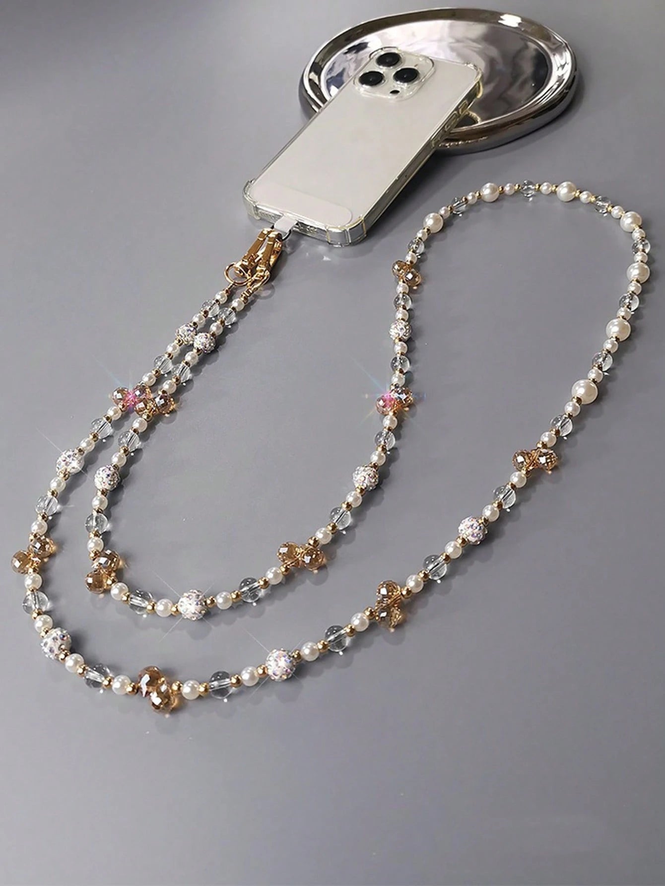 Crystal Rhinestone Ball Lanyard Strap- Crossbody/Shoulder Style, Long Length For Outdoor, Travel, Photography, Shopping, Compatible With Mobile Phones Gifts For Mother, Family, Friends, Birthday, Hol
