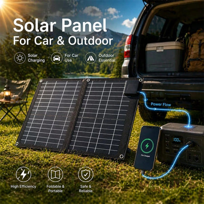 Curear Foldable Solar Charging Panels Suitable For Portable Power Stations, Generators, Laptops, Tablets-Suitable For Various Scenarios Such As Outdoor Camping, RV Travel, And Patio Solar Lighting-A D