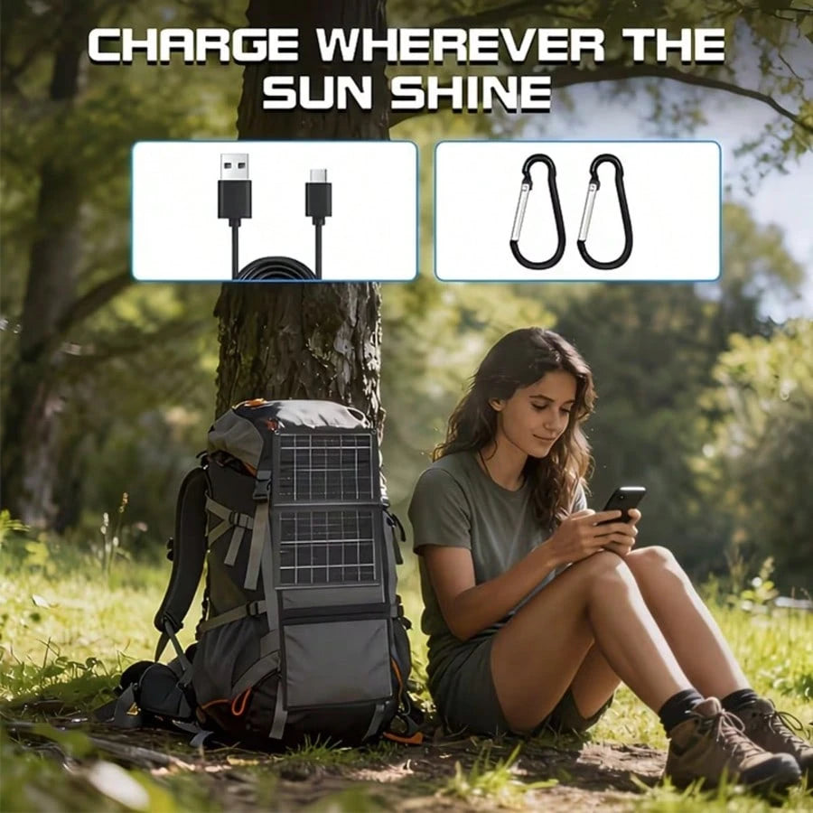 Curear Foldable Solar Charging Panels Suitable For Portable Power Stations, Generators, Laptops, Tablets-Suitable For Various Scenarios Such As Outdoor Camping, RV Travel, And Patio Solar Lighting-A D