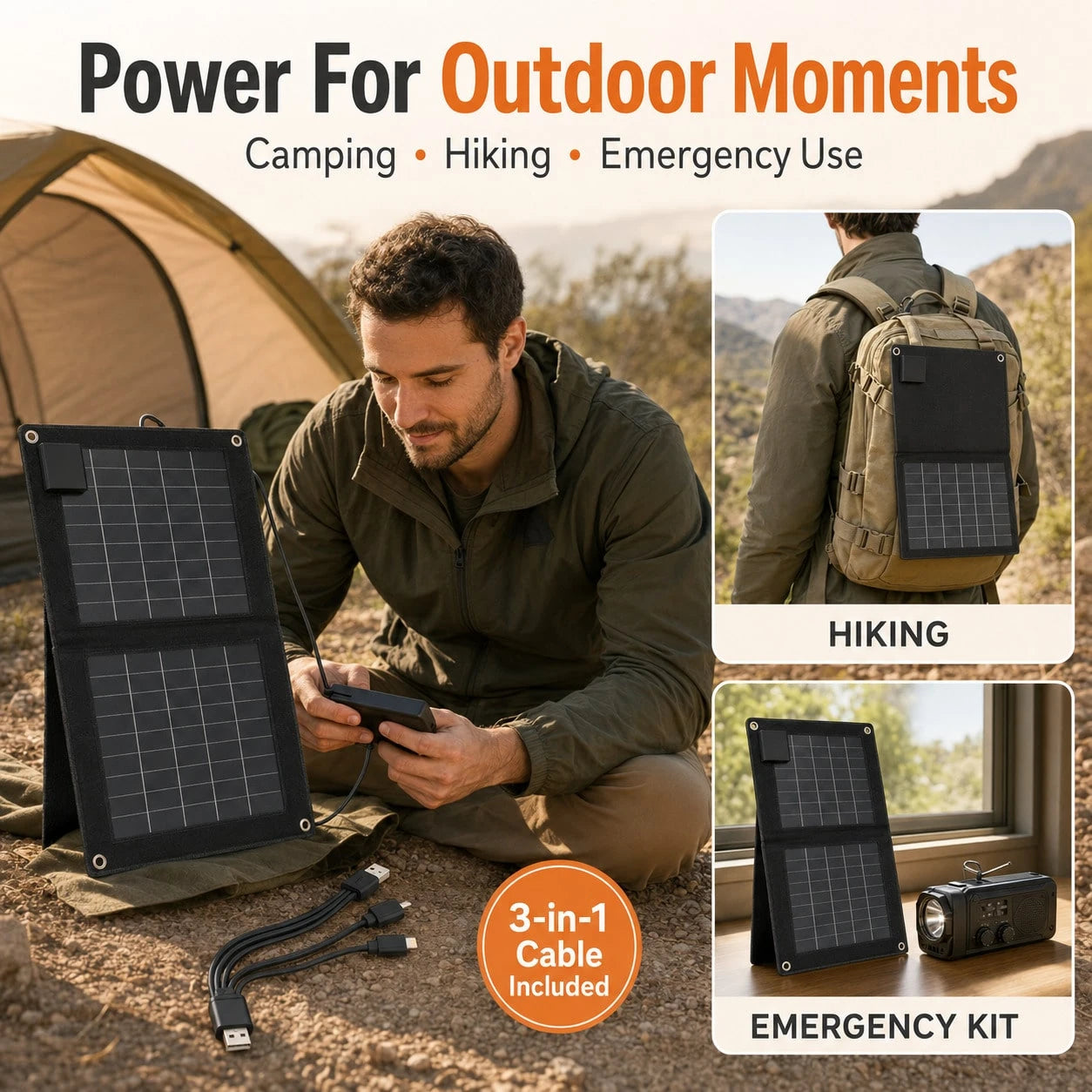 Curear Foldable Solar Charging Panels Suitable For Portable Power Stations, Generators, Laptops, Tablets-Suitable For Various Scenarios Such As Outdoor Camping, RV Travel, And Patio Solar Lighting-A D