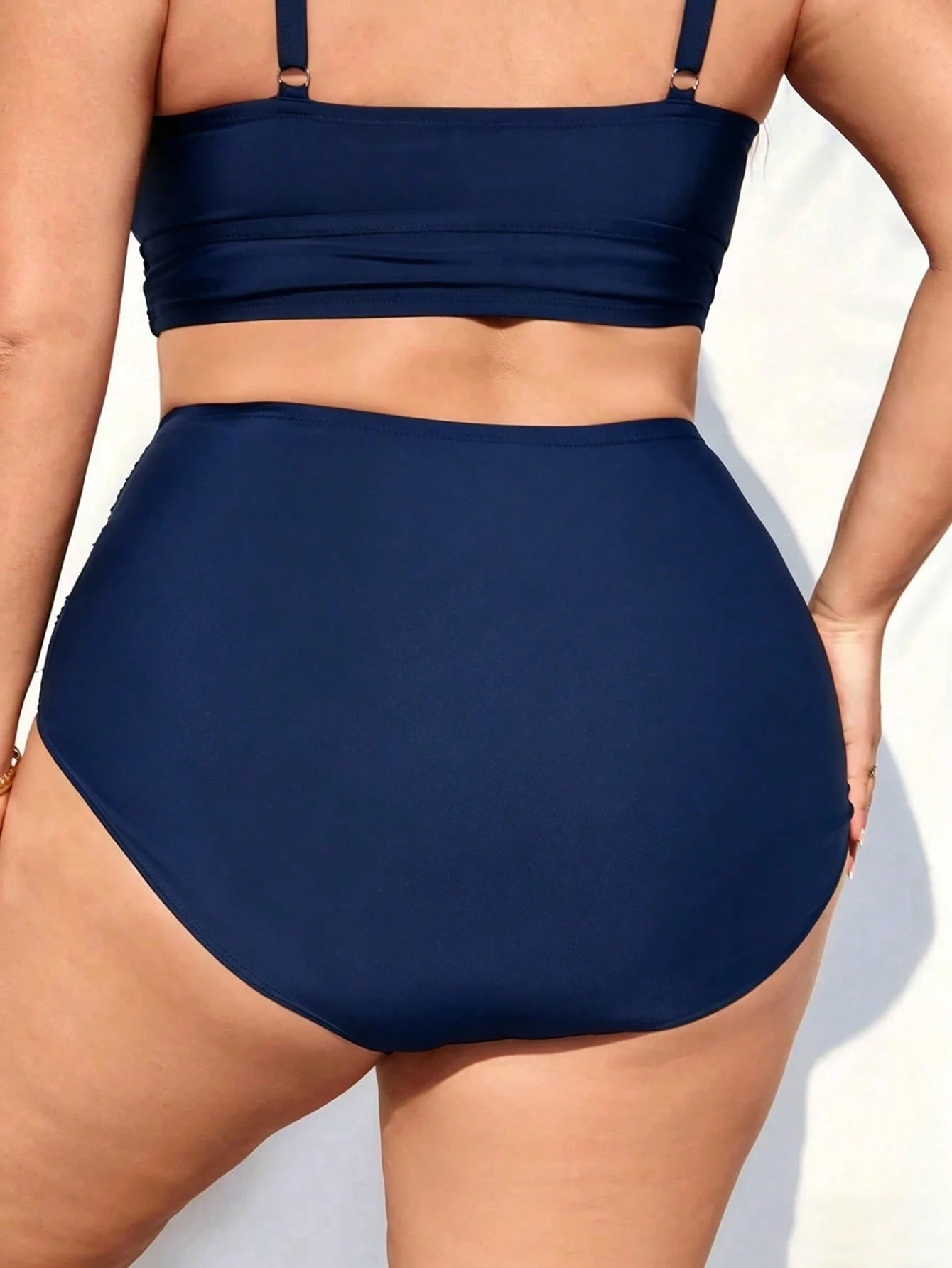 CURVE+ Summer Beach Plus Ruched High Waisted Bikini Bottom, Beach Outfits For Woman, Plus Size For Woman, Bathing Suits, Slimming Swimwear