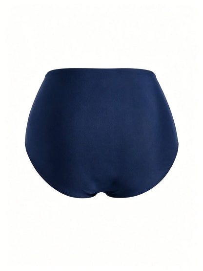 CURVE+ Summer Beach Plus Ruched High Waisted Bikini Bottom, Beach Outfits For Woman, Plus Size For Woman, Bathing Suits, Slimming Swimwear