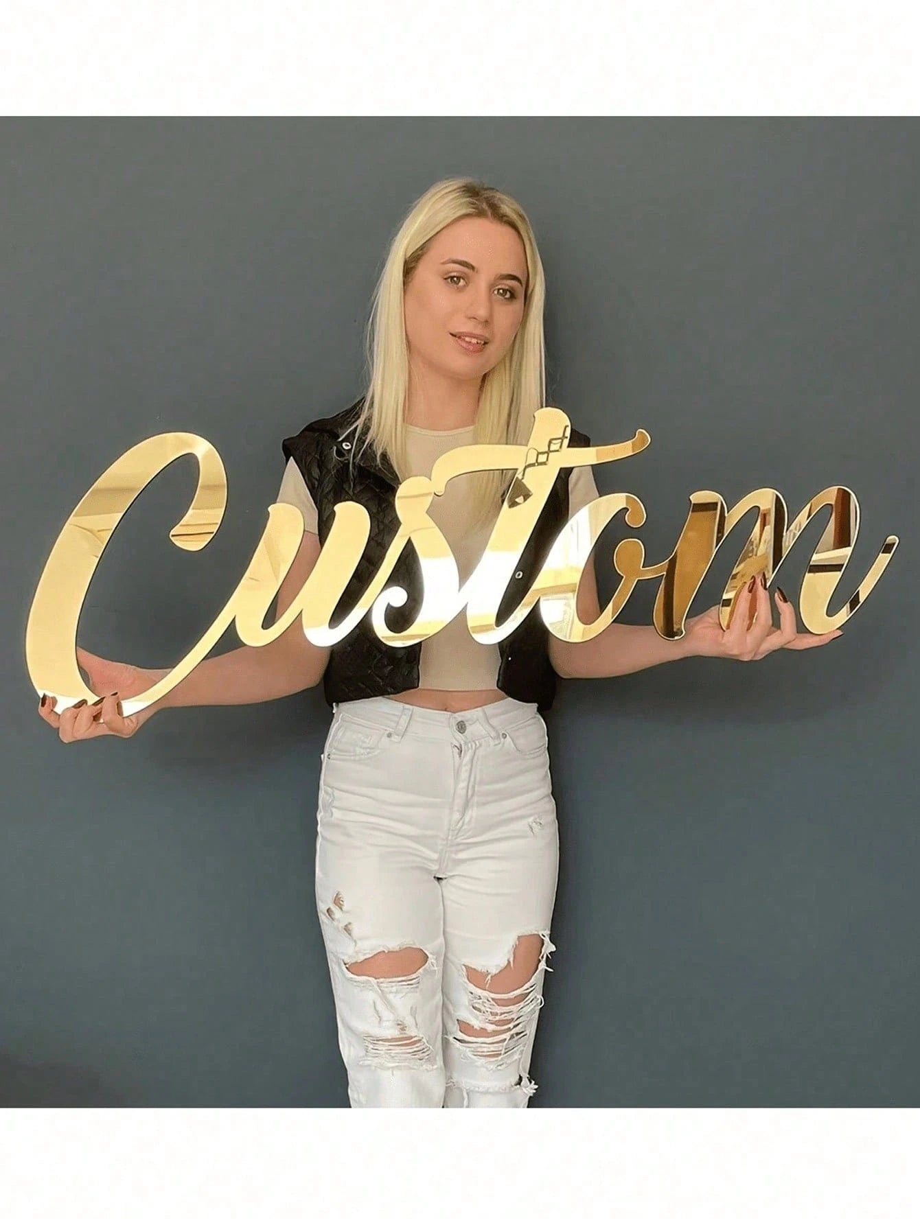 Customized Acrylic Mirror Stickers, Gold/Silver/Black Letter Wall Decals, Suitable For Bedroom, Living Room, Party Backdrop Decor, Unique Name Wall Art, Mother's Day, Home