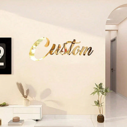 Customized Acrylic Mirror Stickers, Gold/Silver/Black Letter Wall Decals, Suitable For Bedroom, Living Room, Party Backdrop Decor, Unique Name Wall Art, Mother's Day, Home
