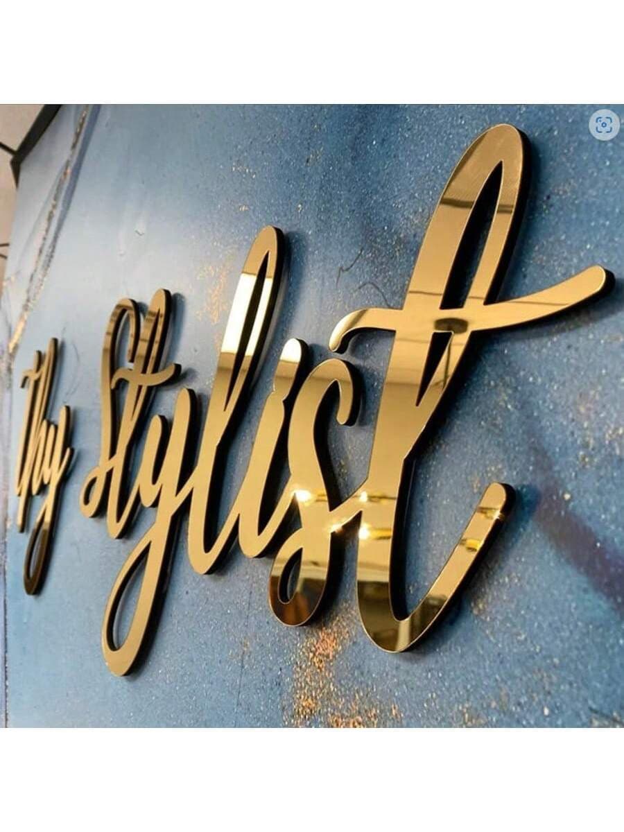 Customized Acrylic Mirror Stickers, Gold/Silver/Black Letter Wall Decals, Suitable For Bedroom, Living Room, Party Backdrop Decor, Unique Name Wall Art, Mother's Day, Home
