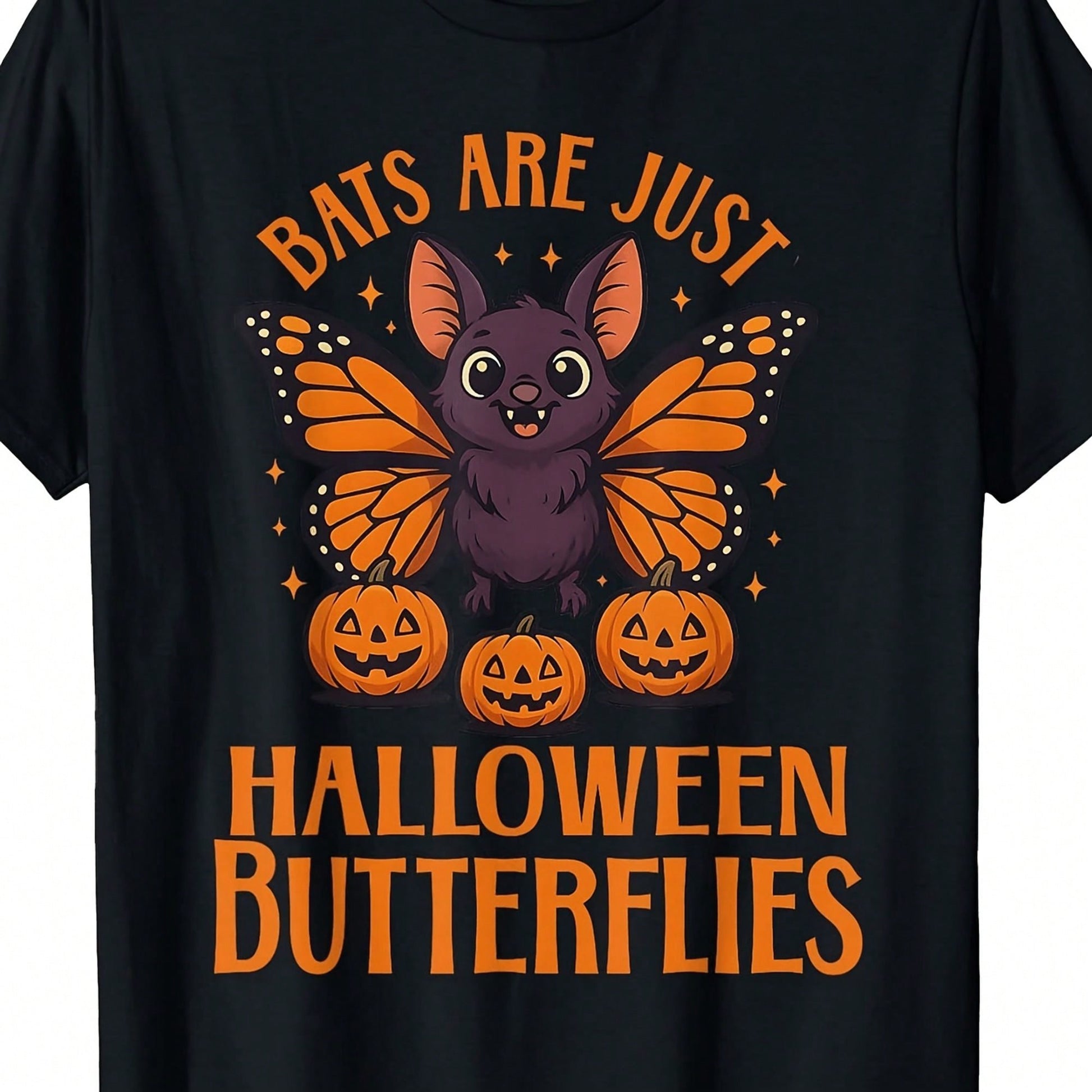 Cute And Scary Bat, Butterfly, Pumpkin, Fun Autumn T-Shirt