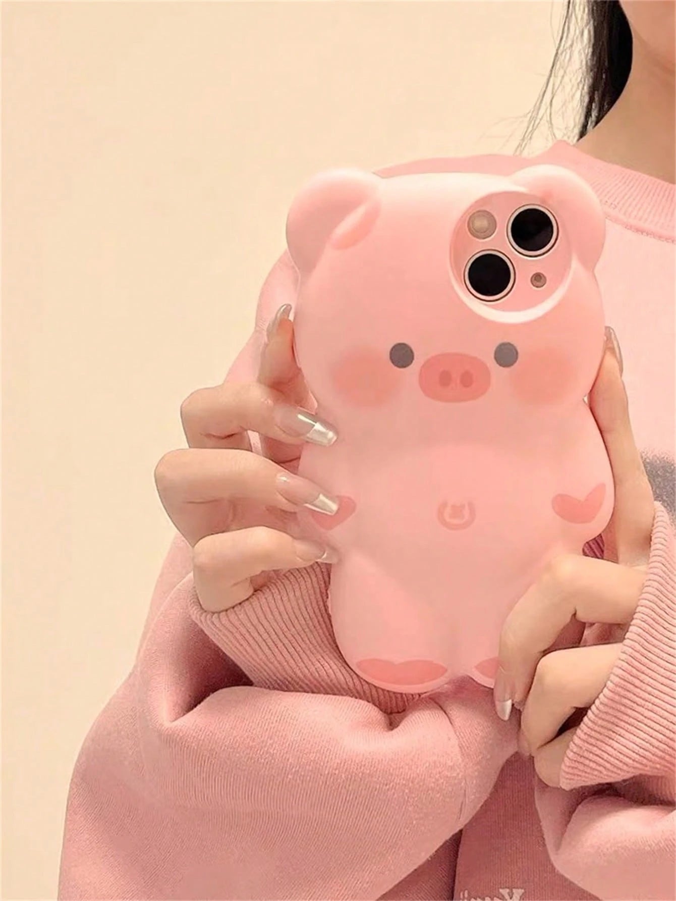 Cute Baby Pink Ins Korean Style Cartoon Lovely Pink 3d Pig Design Phone Case Compatible With IPhone 14 Pro Max/13/12/11 Kawaii Waterproof Shockproof Anti-Fall Scratch Resistant