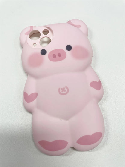 Cute Baby Pink Ins Korean Style Cartoon Lovely Pink 3d Pig Design Phone Case Compatible With IPhone 14 Pro Max/13/12/11 Kawaii Waterproof Shockproof Anti-Fall Scratch Resistant
