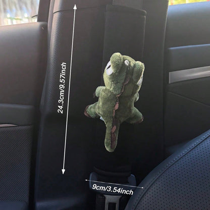 Cute Dinosaur Car Seat Belt Shoulder Pads, Plush Personalized Adorable Soft Car Decor Shoulder Protector