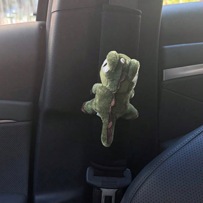 Cute Dinosaur Car Seat Belt Shoulder Pads, Plush Personalized Adorable Soft Car Decor Shoulder Protector
