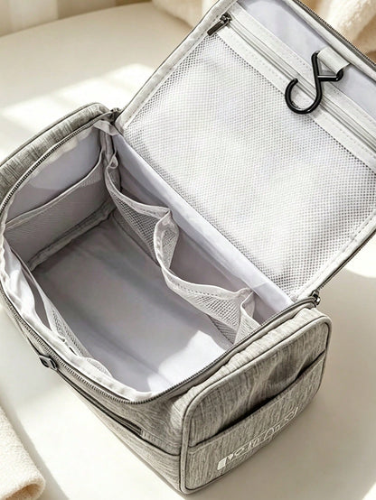 Cute Dog Print Multifunctional Toiletry Bag, 2D Multi-Compartment Portable Travel Toiletry & Makeup Bag. Can Organize Toiletries, Makeup Products, Pet Grooming Supplies And Personal Items. Top Handle