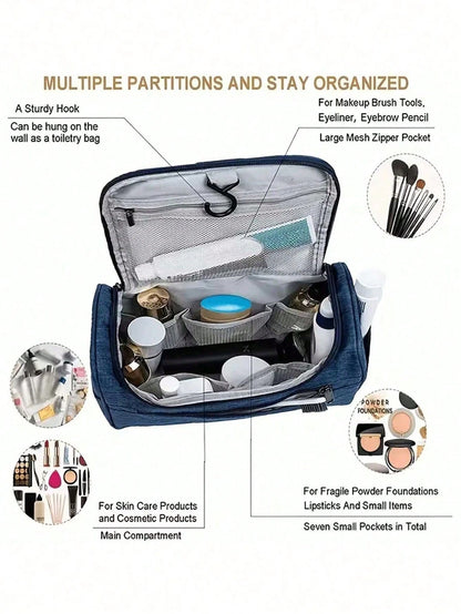 Cute Dog Print Multifunctional Toiletry Bag, 2D Multi-Compartment Portable Travel Toiletry & Makeup Bag. Can Organize Toiletries, Makeup Products, Pet Grooming Supplies And Personal Items. Top Handle