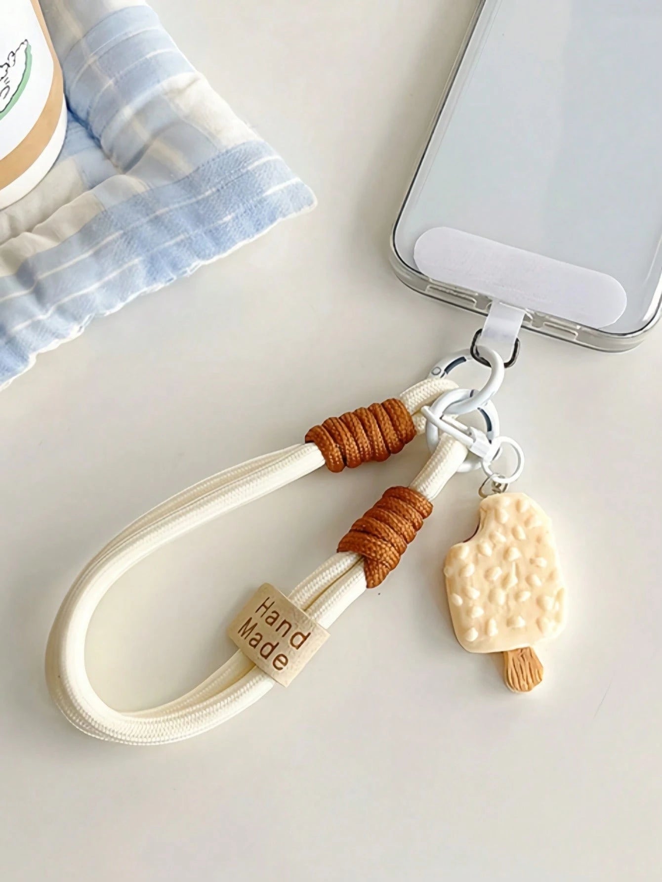 Cute Ice Cream Phone Lanyard/Wrist Strap, Cartoon Wrist Strap For Travel/Outdoor, Short Phone/Camera/Bottle Holder String