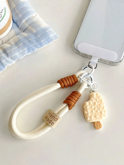 Cute Ice Cream Phone Lanyard/Wrist Strap, Cartoon Wrist Strap For Travel/Outdoor, Short Phone/Camera/Bottle Holder String