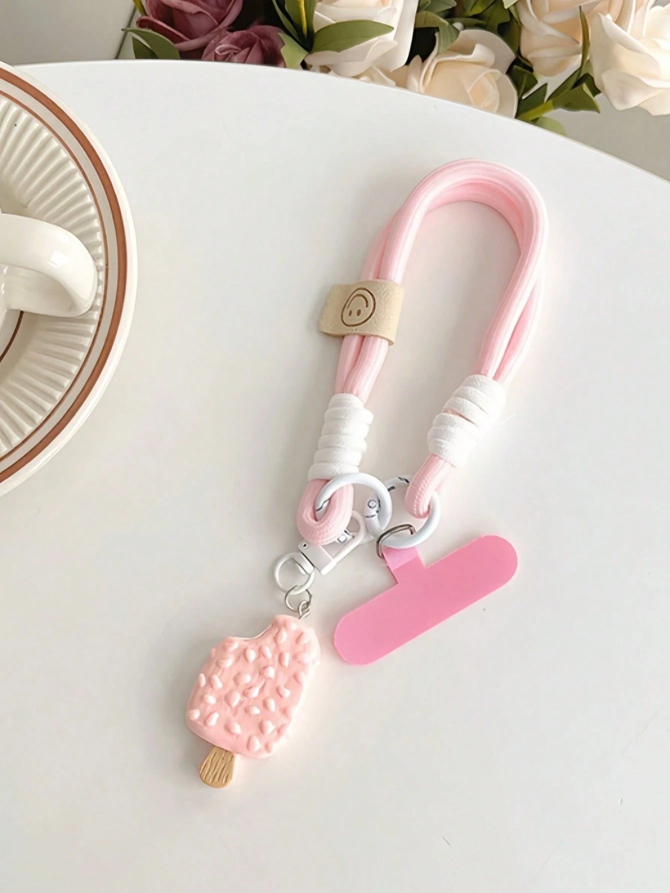Cute Ice Cream Phone Lanyard/Wrist Strap, Cartoon Wrist Strap For Travel/Outdoor, Short Phone/Camera/Bottle Holder String