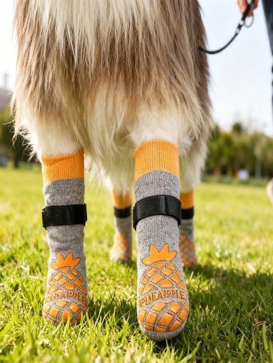 Cute Non-Slip Waterproof Pet Socks; Universal Non-Slip Socks For Dogs And Cats; For Small, Medium, And Large Dogs; Outdoor Dirt-Proof Shoe; Foot Covers; Pet Shoes And Socks; Pet Supplies