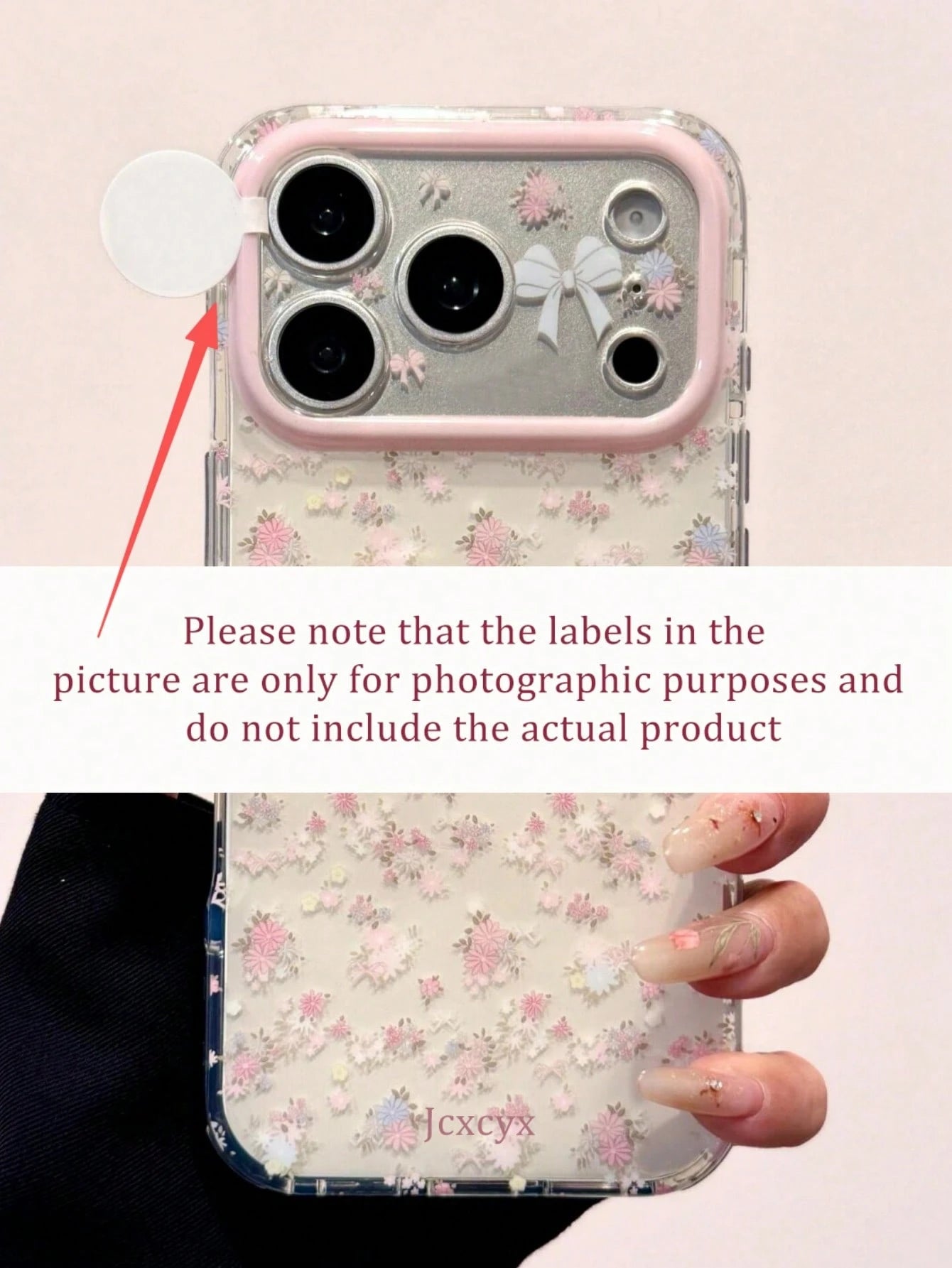 Cute Pink Flower White Background Bow Tie Lens Painted Pattern Phone Case Suitable For IPhone 17 Pro Max 16 15 Pro Max, Girly Spring/Summer Shockproof Protective Cover