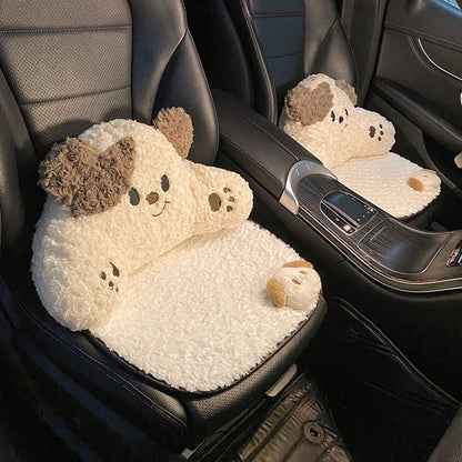 Cute Puppy Car Headrest Pillow For Fall/Winter & Christmas Women's Car Seat Lumbar Support Neck Pillow Vehicle Christmas Decor Perfect Holiday Gift Idea