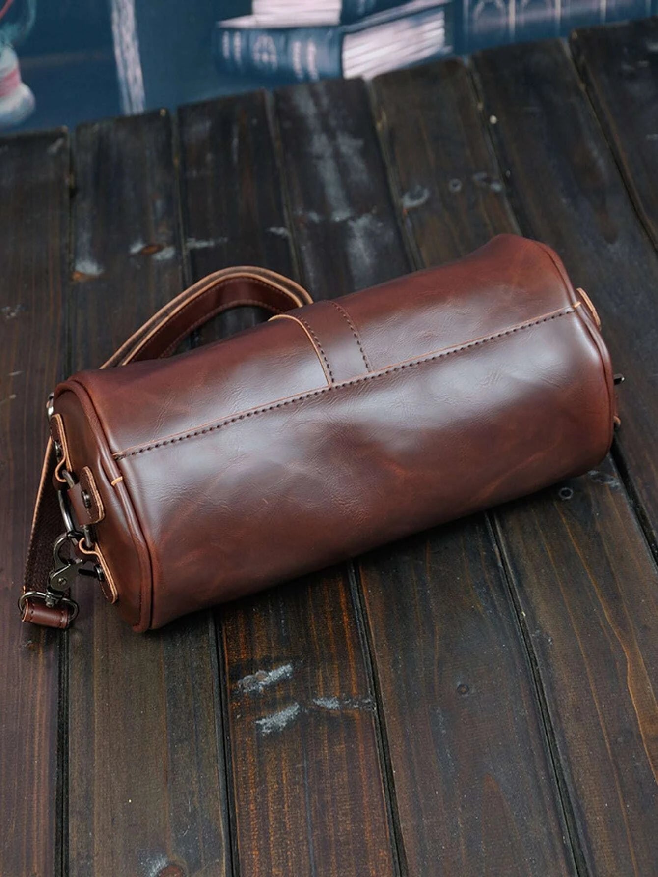 Cylindrical Crossbody Bag, Multifunctional Waterproof Business Travel PU Leather Bag, Minimalist Retro Casual Business Street Style, Suitable For Winter, Thanksgiving, Wallet, Holiday Bag, Valentine's
