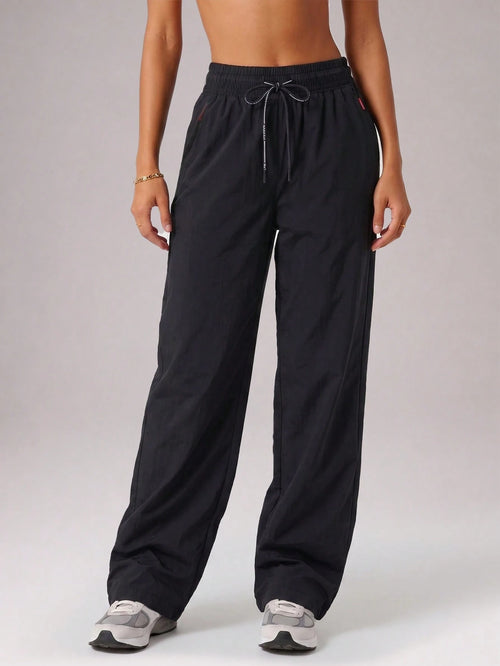 CZRLHYT Women's Drawstring Zipper Pocket Woven Pants, Multi-Functional Loose Pants For Outdoor Activities