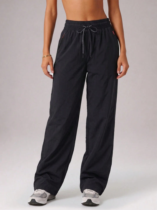 CZRLHYT Women's Drawstring Zipper Pocket Woven Pants, Multi-Functional Loose Pants For Outdoor Activities