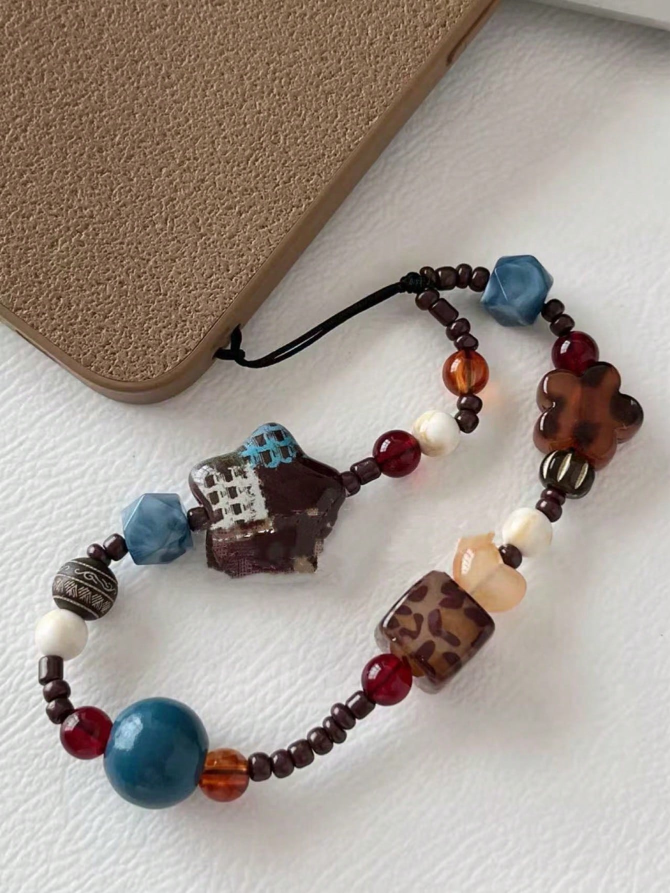 Dark Rose Gothic Beaded Keychain, Fashionable Niche Mobile Phone Chain Bag Pendant Gifts For Mother, Family, Friends, Birthday, Holiday Phone Charm