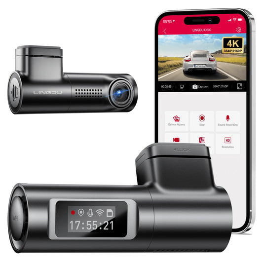 Dash Cam With Night Vision, 4K Front, Wide Angle Car DVR, 0.96" IPS Screen, 24-Hour Motion Sensor Parking Mode, 128GB Memory Card Loop Recording
