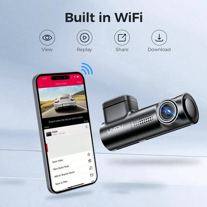 Dash Cam With Night Vision, 4K Front, Wide Angle Car DVR, 0.96" IPS Screen, 24-Hour Motion Sensor Parking Mode, 128GB Memory Card Loop Recording