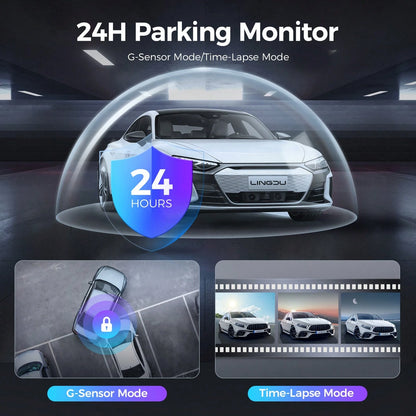 Dash Cam With Night Vision, 4K Front, Wide Angle Car DVR, 0.96" IPS Screen, 24-Hour Motion Sensor Parking Mode, 128GB Memory Card Loop Recording