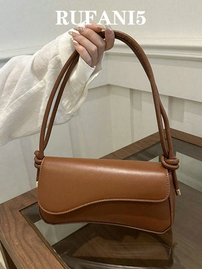 DAZY Fashionable Solid Color Asymmetric Flap Adjustable Shoulder Bag, Suitable For Shopping, Wallet Storage, Young Women, College Students, Newlyweds, Office Ladies, Etc. Also Suitable For Office, Uni