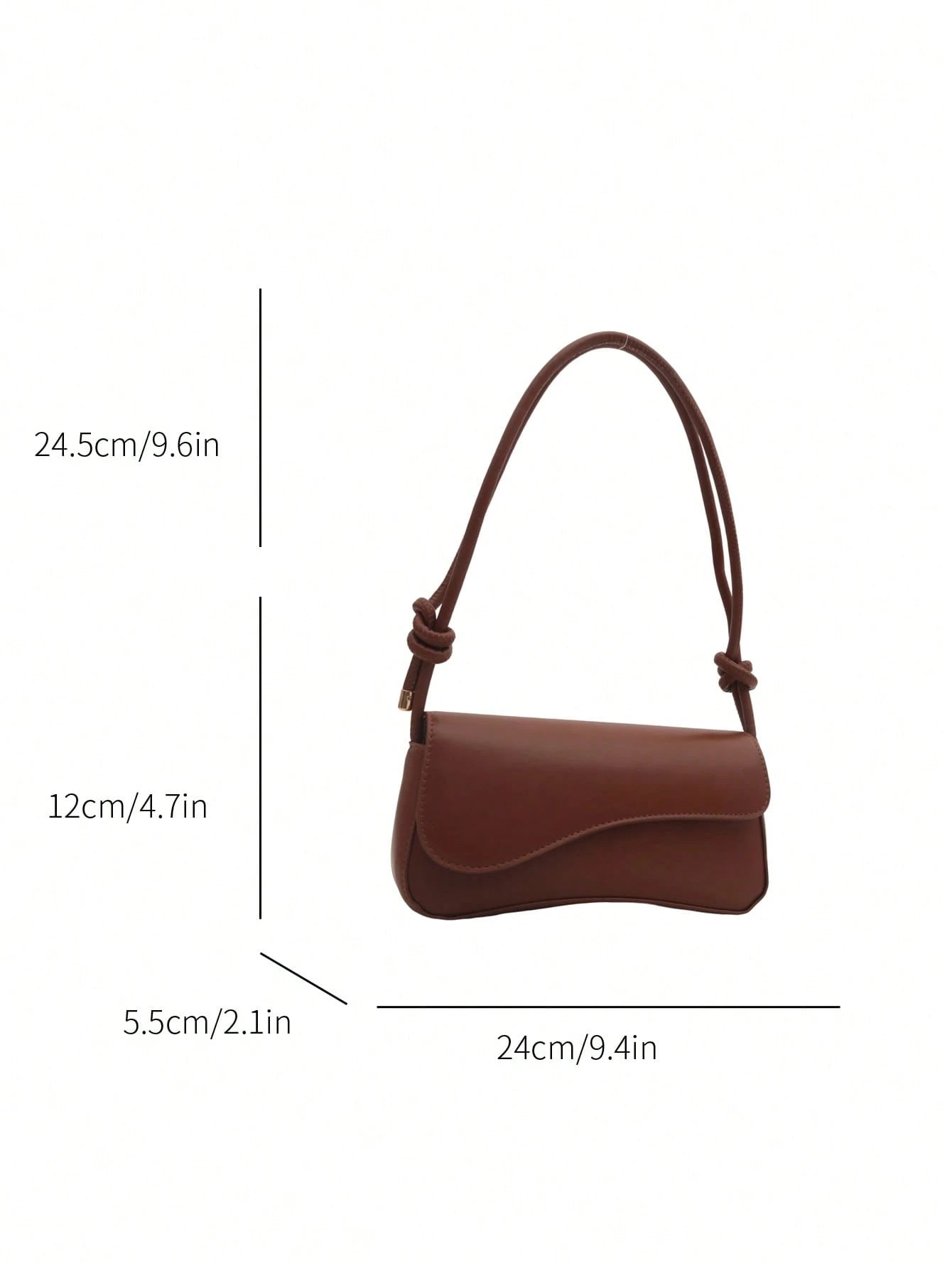 DAZY Fashionable Solid Color Asymmetric Flap Adjustable Shoulder Bag, Suitable For Shopping, Wallet Storage, Young Women, College Students, Newlyweds, Office Ladies, Etc. Also Suitable For Office, Uni