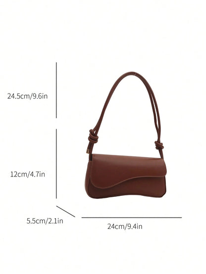 DAZY Fashionable Solid Color Asymmetric Flap Adjustable Shoulder Bag, Suitable For Shopping, Wallet Storage, Young Women, College Students, Newlyweds, Office Ladies, Etc. Also Suitable For Office, Uni