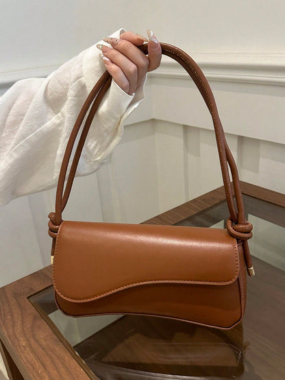 DAZY Fashionable Solid Color Asymmetric Flap Adjustable Shoulder Bag, Suitable For Shopping, Wallet Storage, Young Women, College Students, Newlyweds, Office Ladies, Etc. Also Suitable For Office, Uni