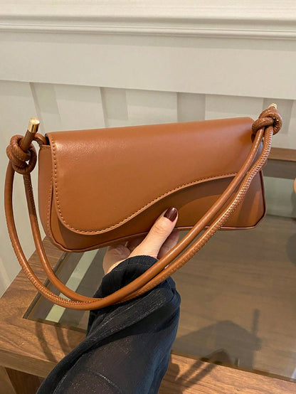 DAZY Fashionable Solid Color Asymmetric Flap Adjustable Shoulder Bag, Suitable For Shopping, Wallet Storage, Young Women, College Students, Newlyweds, Office Ladies, Etc. Also Suitable For Office, Uni