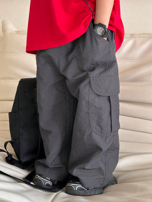 Dazy Kids Young Boys' Solid Color Casual Utility Pants