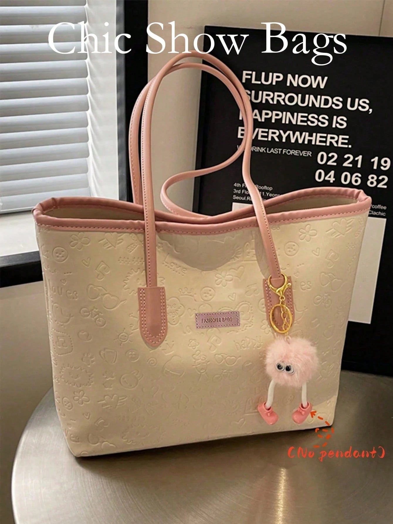 DAZY Large Capacity Women's Fashion Multifunctional Shoulder Bag, New Canvas Handbag, Stylish Design, Suitable For School, Commuting And Shopping (Pendant Not Included), Pink, Office