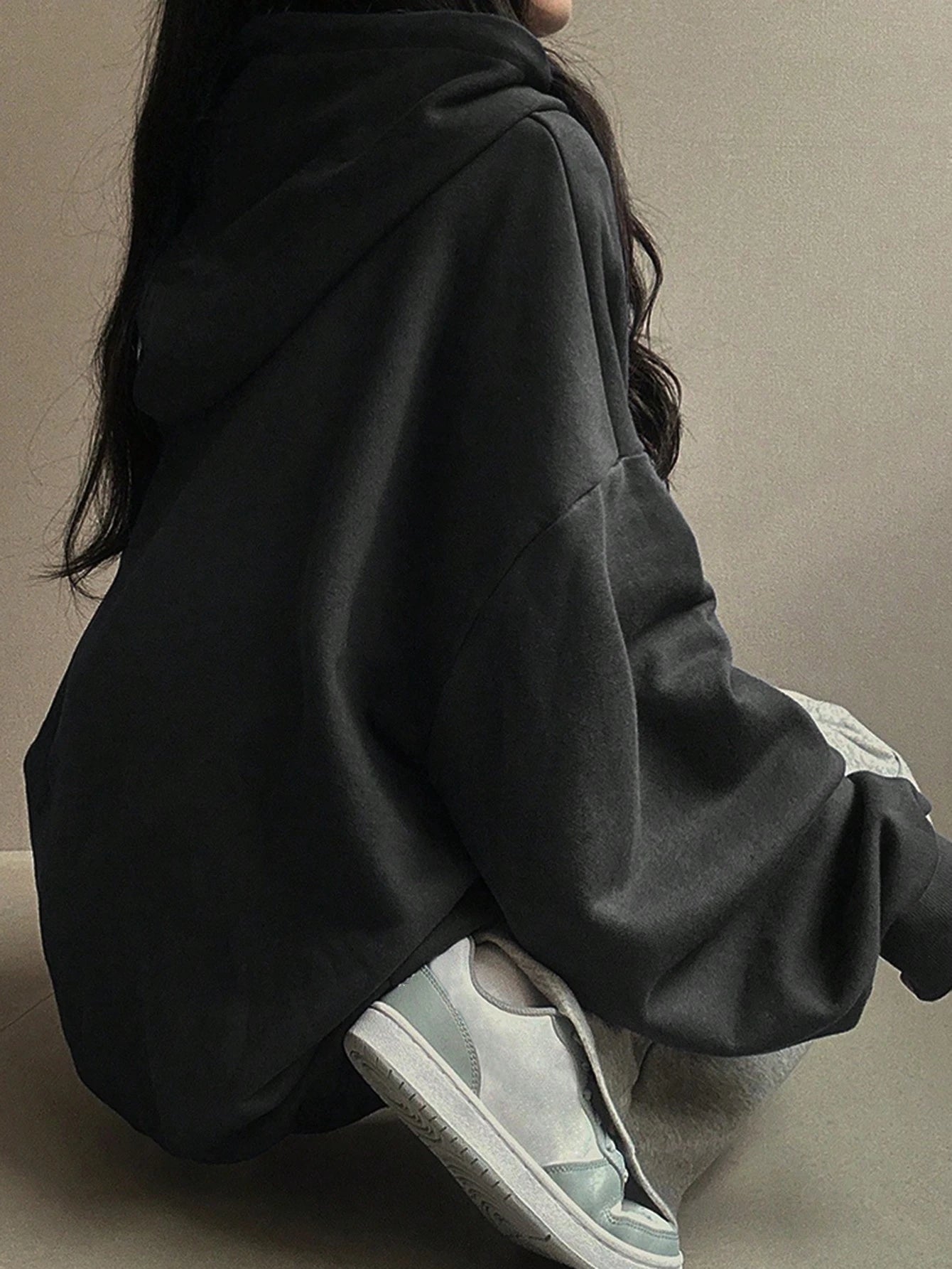 DAZY Women Hooded Pattern Printed Loose Pocket Fleece Sweatshirt,Fall Clothes,Winter Hoodies