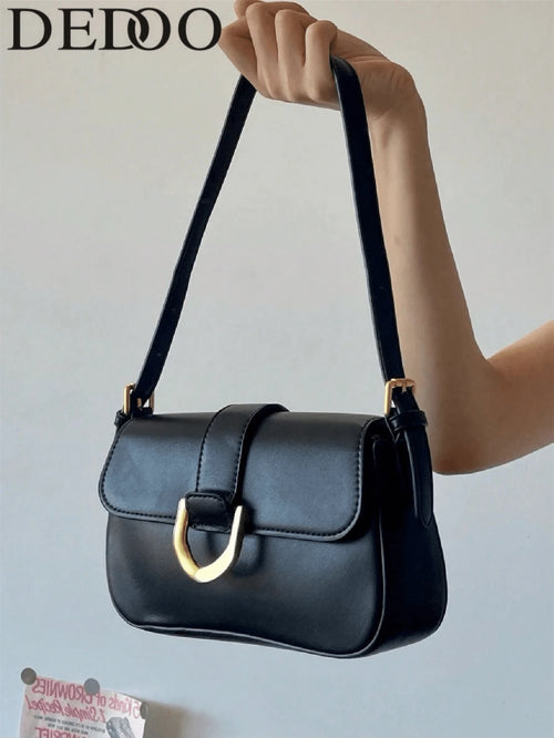 Dedoo 2025 New Solid Color PU Material Luxurious Clutch Bag, This Is A Solid Color Bright Color Evening Clutch Bag, Featuring A Fashionable Unique Short Arc Design, With A Back Buckle, Suitable For La