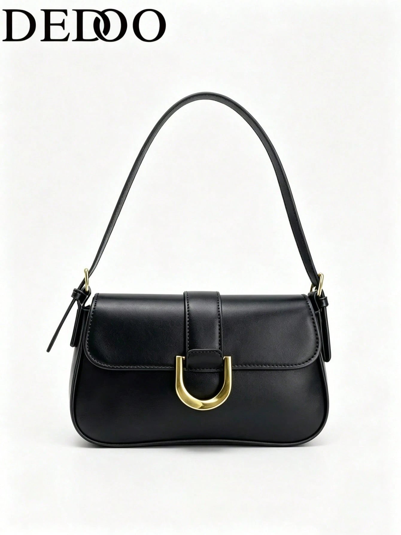Dedoo 2025 New Solid Color PU Material Luxurious Clutch Bag, This Is A Solid Color Bright Color Evening Clutch Bag, Featuring A Fashionable Unique Short Arc Design, With A Back Buckle, Suitable For La