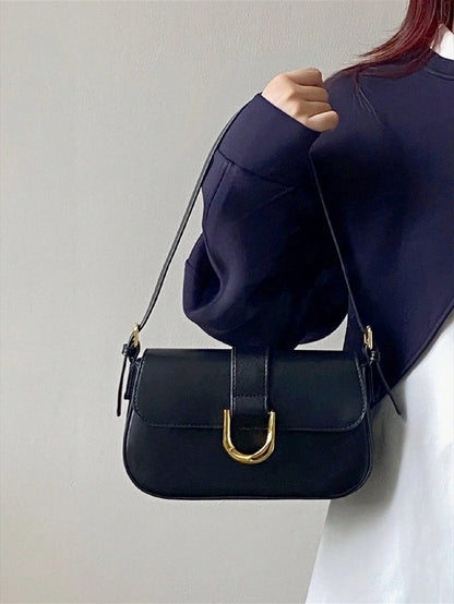 Dedoo 2025 New Solid Color PU Material Luxurious Clutch Bag, This Is A Solid Color Bright Color Evening Clutch Bag, Featuring A Fashionable Unique Short Arc Design, With A Back Buckle, Suitable For La
