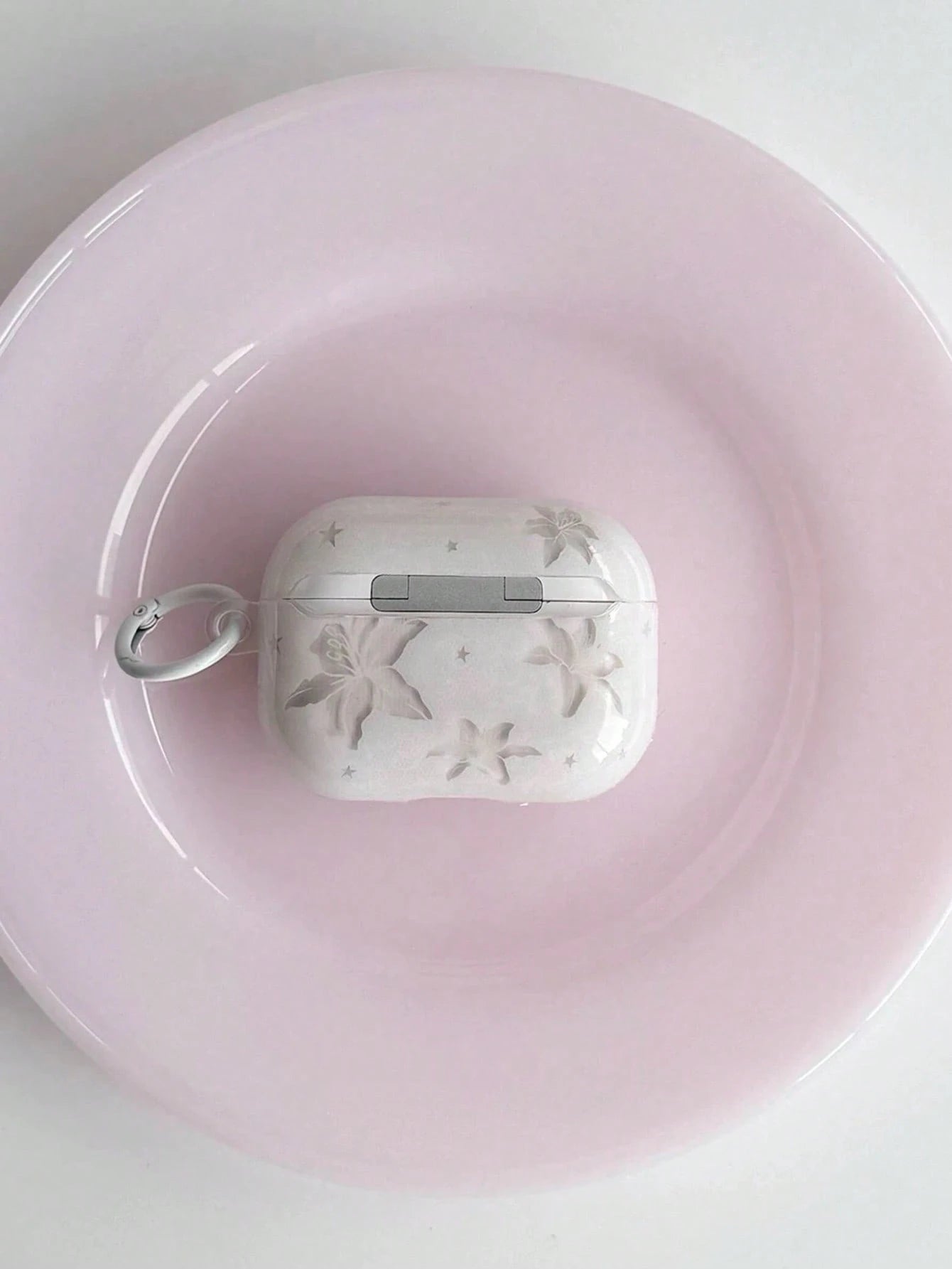 Delicate Light Blue Lily Flower Suitable For AirPods 3 Protective Case With Pendant, 4 3rd Gen, Apple Pro 3/2 Wireless Bluetooth Earphone Case